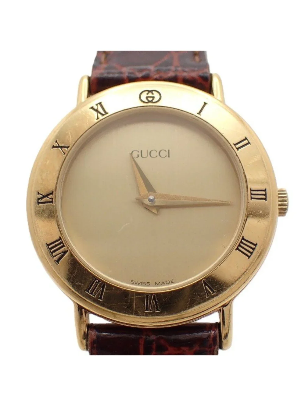 Gucci Quartz Watch Gold Leather Pawn